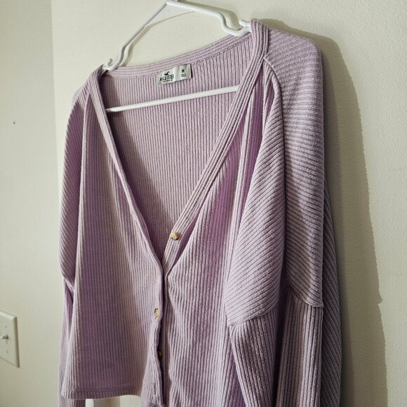 Medium Hollister Cropped Purple Cardigan - Picture 4 of 5